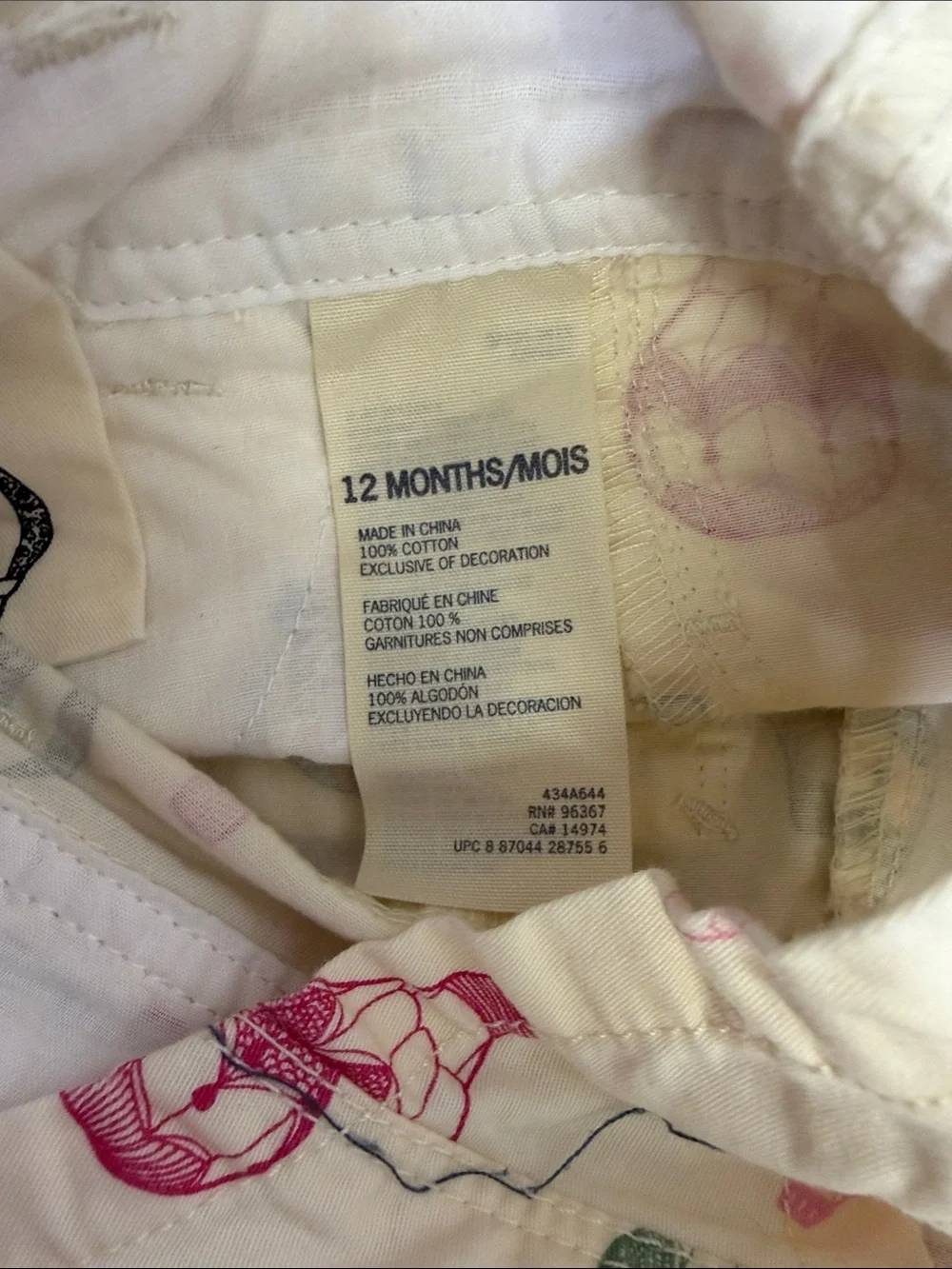 OshKosh B'gosh Cream Overalls with Pink, Green & Navy Balloon Print